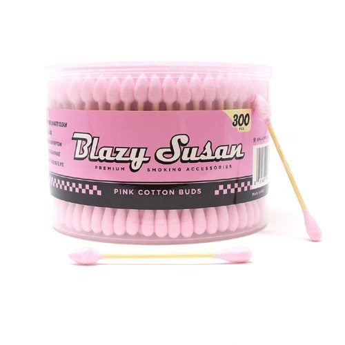 Blazy Pink Cotton Buds | Thick Cotton Swabs | No Residue or Aftertaste | 300ct