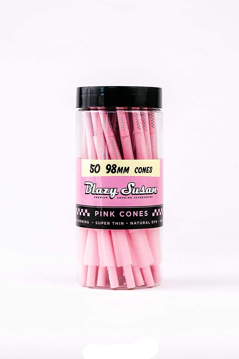 Blazy Pink Cones 50ct Pack | Pink Rolling Cones | Vegan & Smooth Burning | Blazy Susan Quality Smoking Accessories