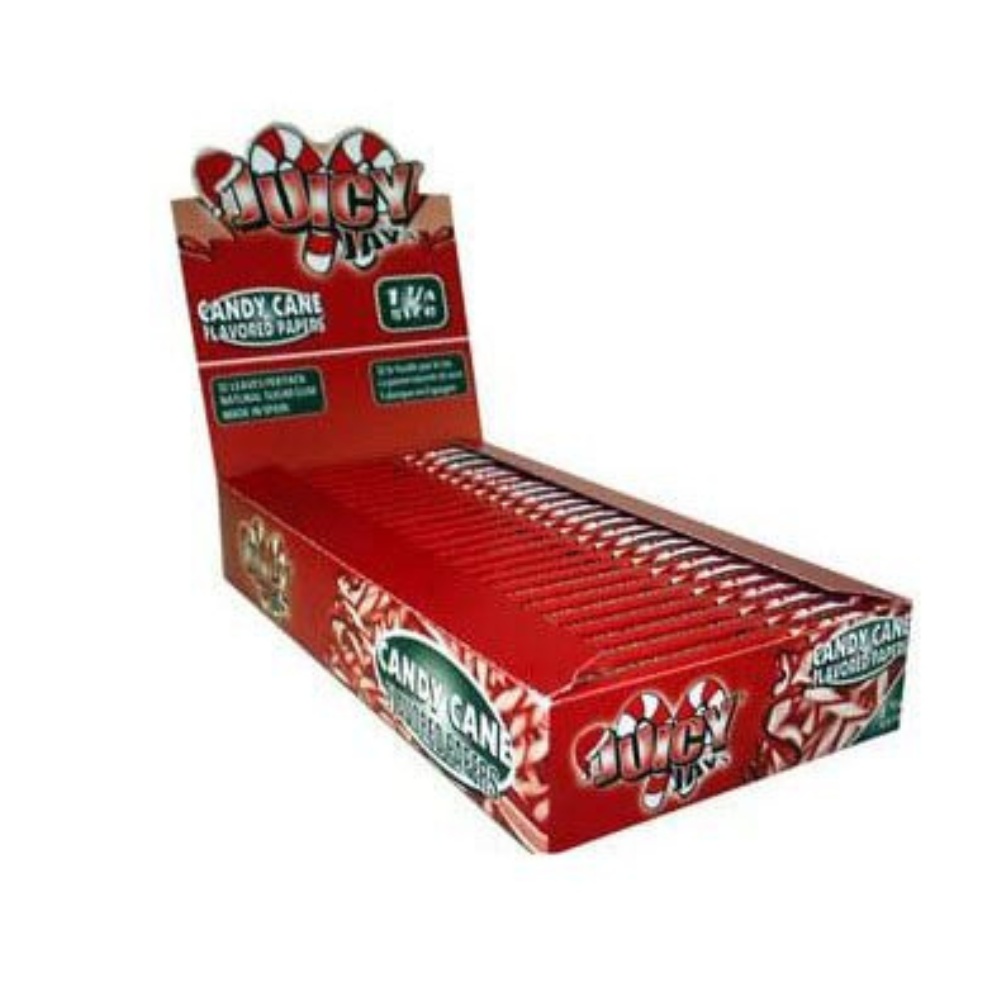 1 Box Juicy Jay’s 1 1/4 Rolling Papers – Candy Cane – 24 Packs / 1 Full Box