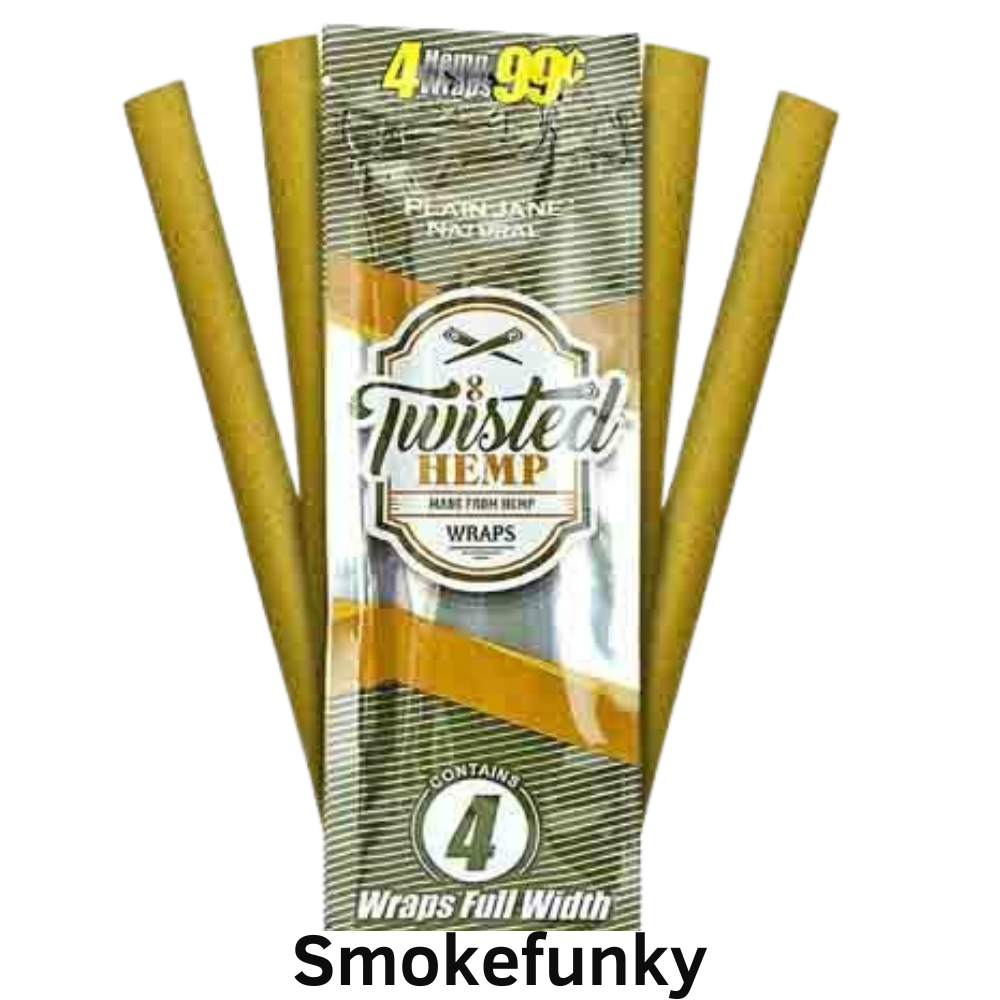 Twisted Hemp Wraps Plain Jane 4 Leaf per Pack Full Box 15 Packs