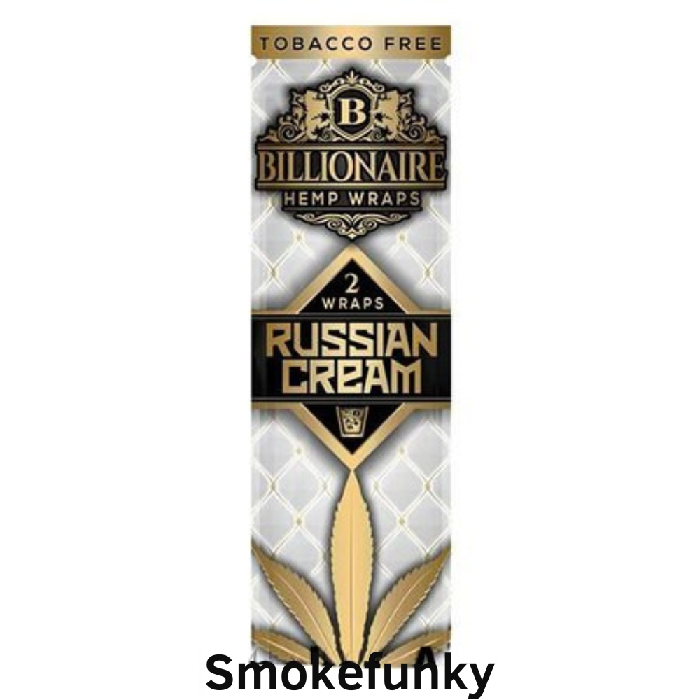 Billionaire Hemp Wraps Russian Cream Flavor 25 Packs Per Box 2 Wraps Per Pack – (1 Count)