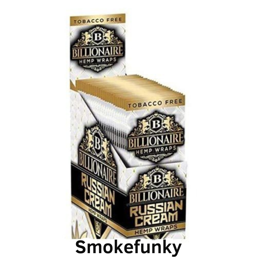 Billionaire Hemp Wraps Russian Cream Flavor 25 Packs Per Box 2 Wraps Per Pack – (1 Count)