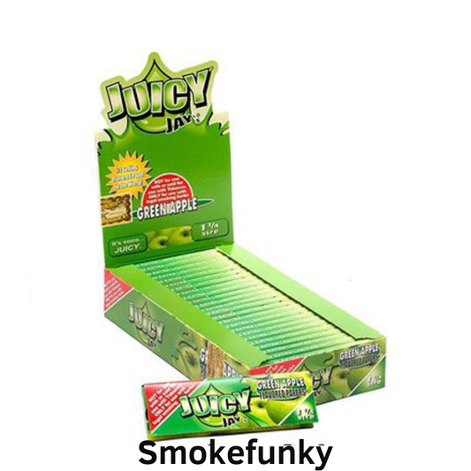 Juicy Jay’s 1 1/4″ Size Rolling Paper Green Apple Flavor