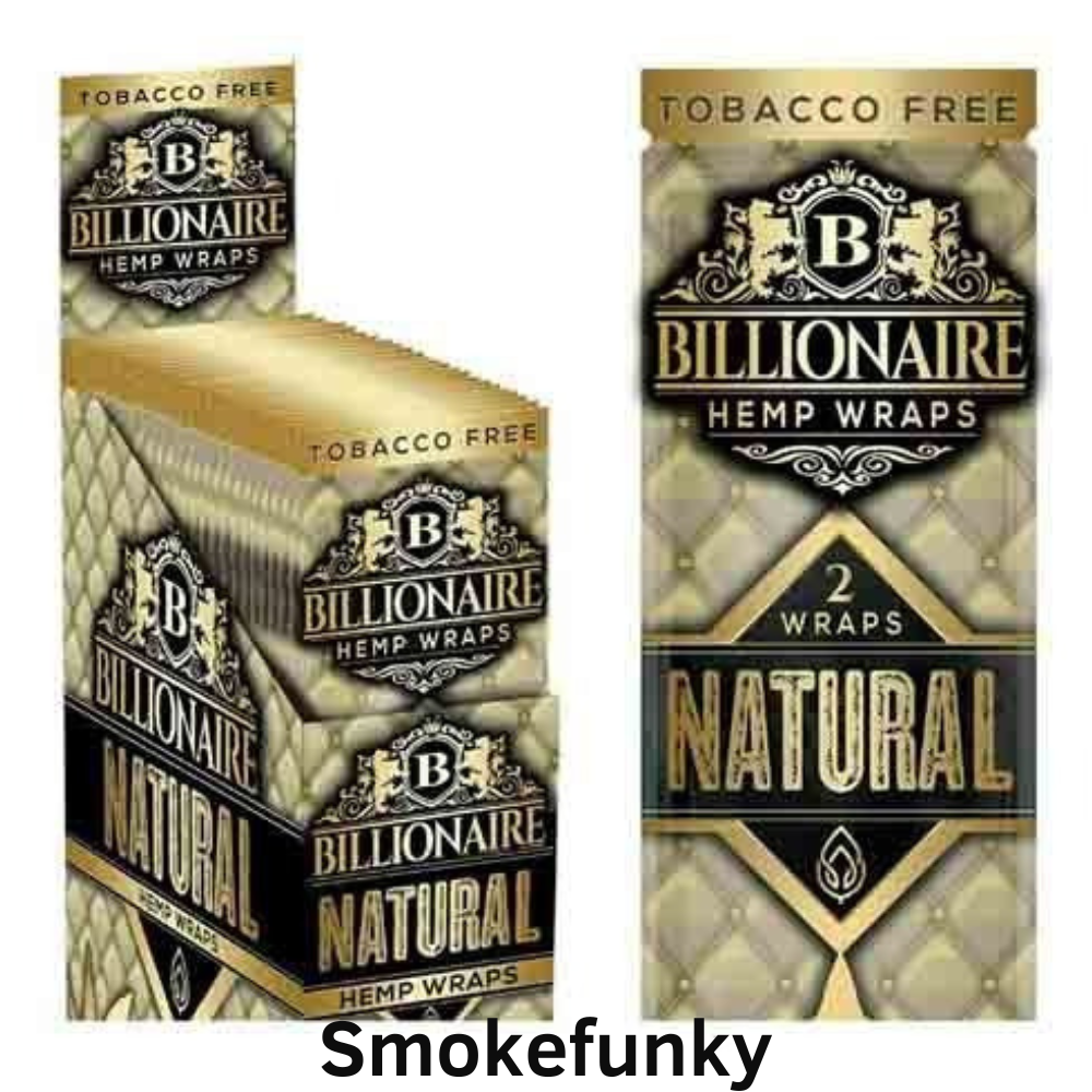 Billionaire Hemp Wraps! Organic Wraps, Tobacco Free! – (Natural, 25 Packs)