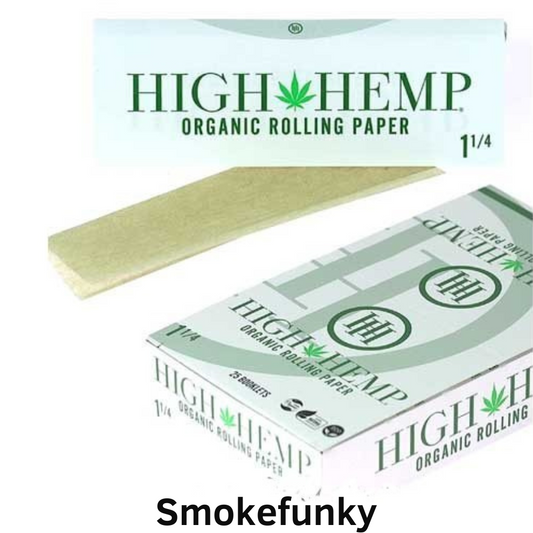 Full Box 25 Booklet High Hemp Organic Rolling Paper 1 1/4 1.25