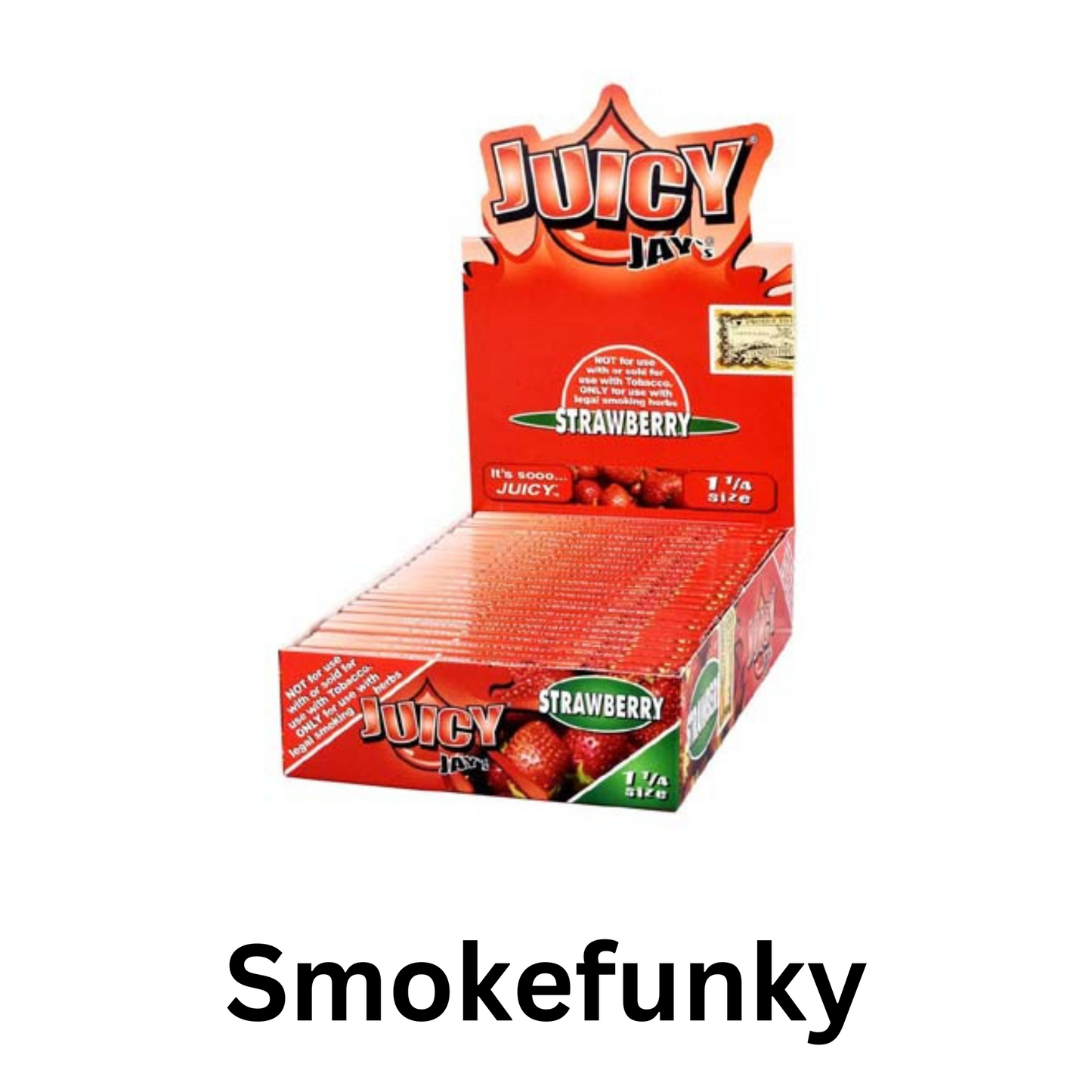 24 Packs (1 box) Juicy Jay’s 1.25″ Pure Hemp Rolling Papers – (Strawberry)