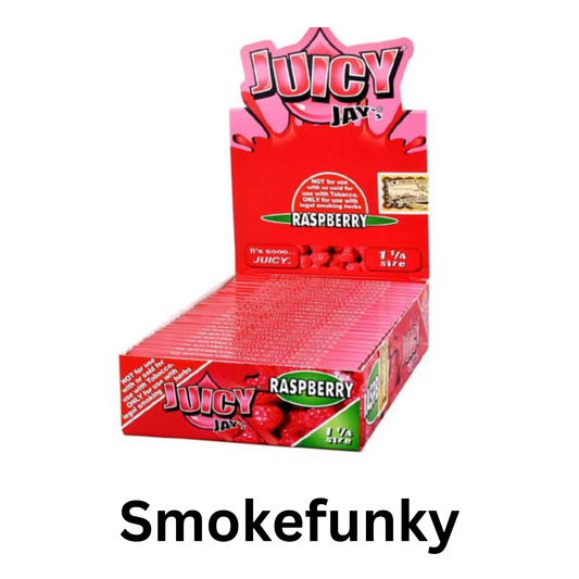 24 Packs (1 box) Juicy Jay’s 1.25″ Pure Hemp Rolling Papers (Raspberry)