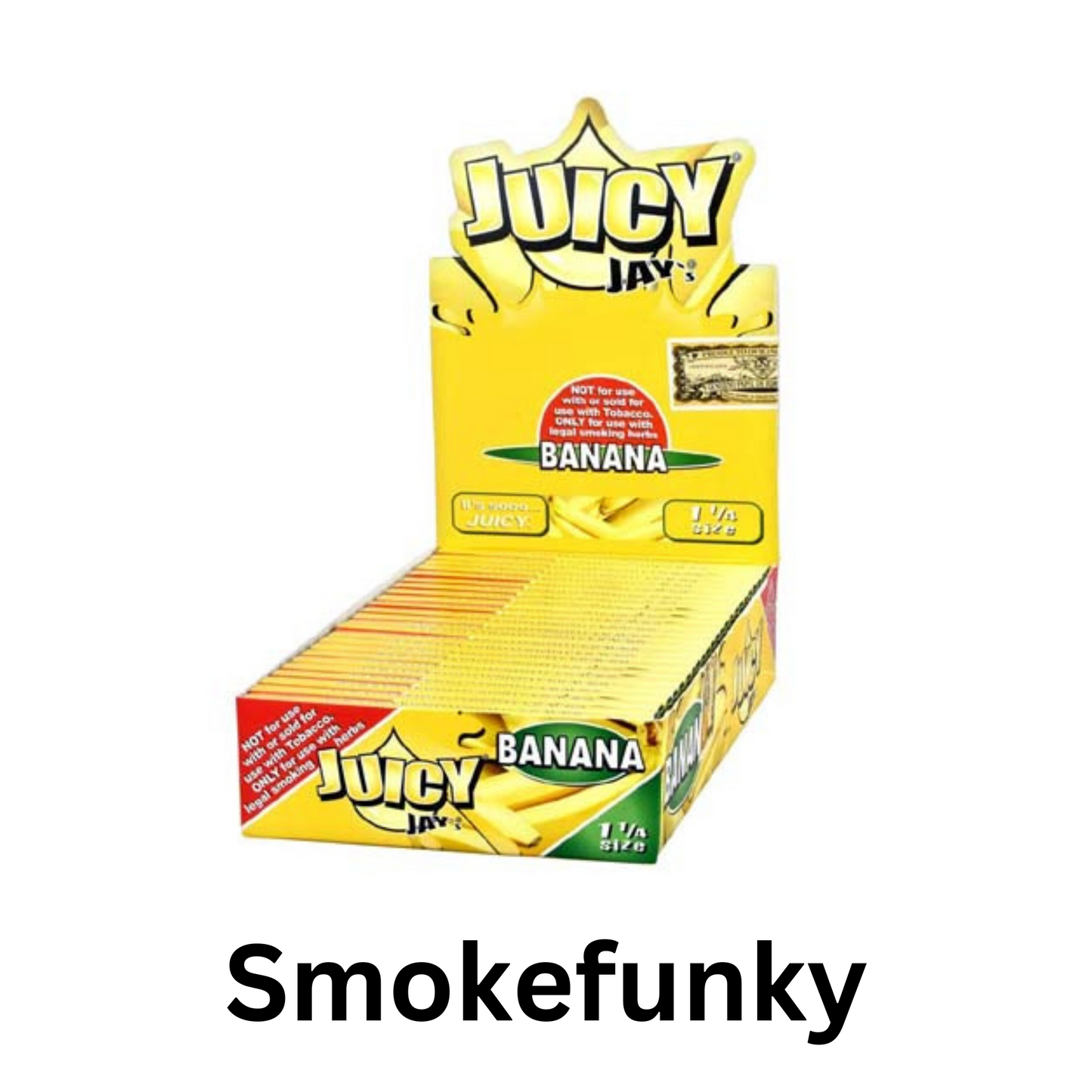 24 Packs (1 box) Juicy Jay’s 1.25″ Pure Hemp Rolling Papers – Banana