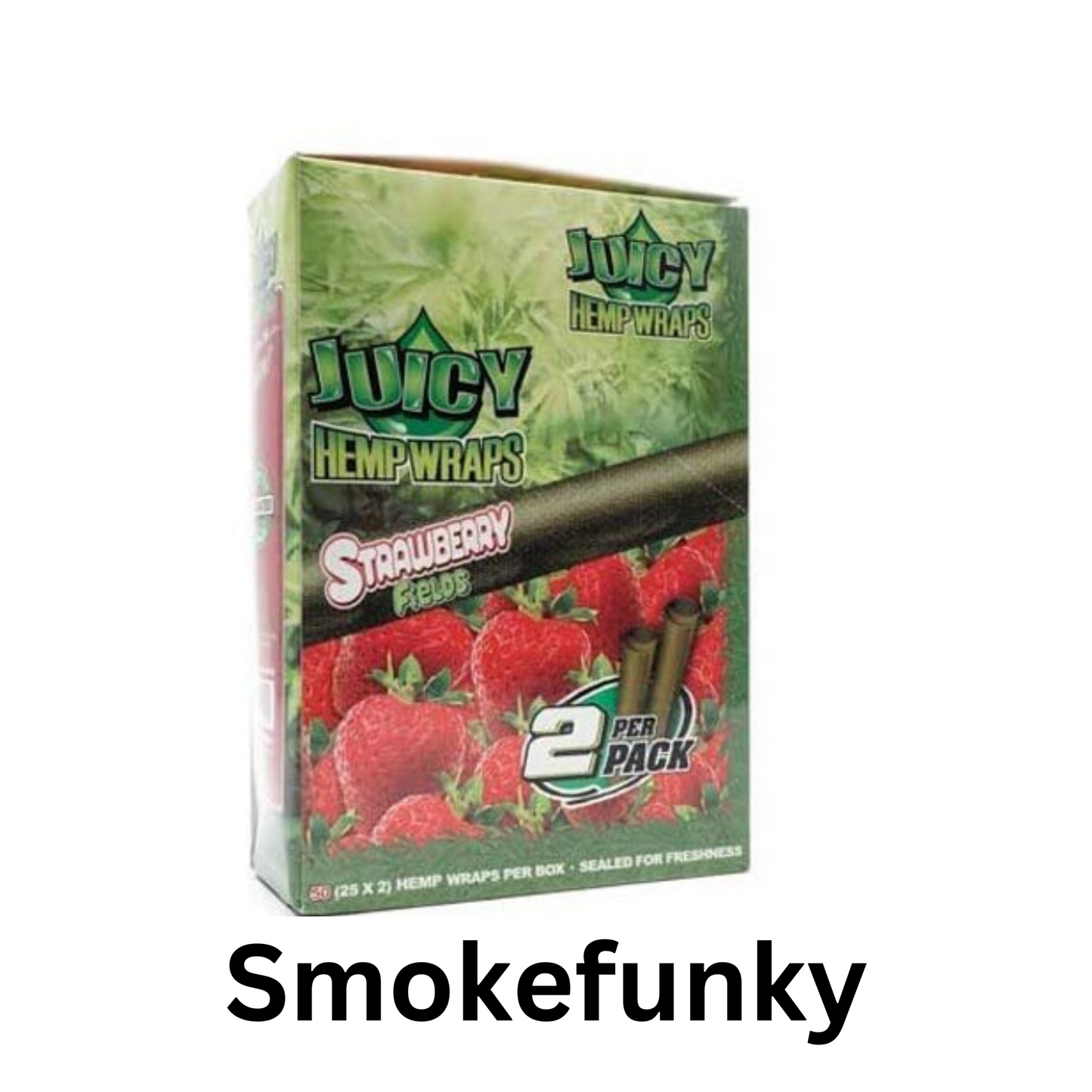 Juicy Natural Pure Hemp Wraps (25 Packs/full Box) (Strawberry Filed)