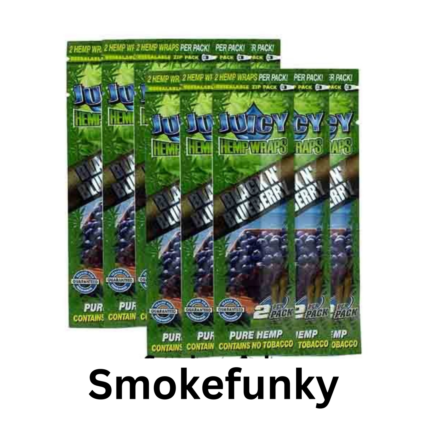 Juicy Jay Hemp Wraps Black and Blueberry (10 Packs, 2 Wraps Per Pack) Total 20 Wraps With Es Scoop Card