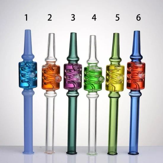 Glass nectar c straw with liquid glycerin inside oil cooling 160mm