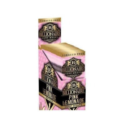 Billionaire Hemp Wraps – Pink Lemonade Flavor – 1 Box – 25 Count Per Box – 2 Wraps Per Pack