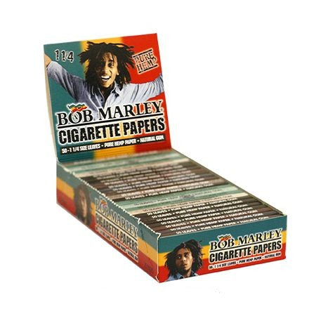 Bob Marley Cigarette Rolling Paper 50 1 1/4″ Leaves Pk, Pure Hemp 25 Packs 1.25″ Size