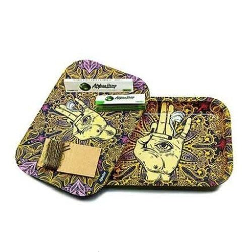 Afghan Hemp – Metal Tray Kit w/Magnetic Lid (4 Colors) (Khaki)